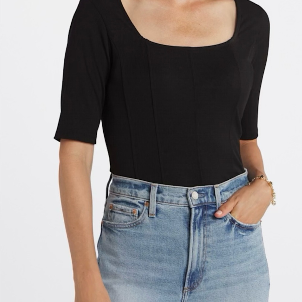 Nine Britton Black Fitted Bodysuit Tank Top